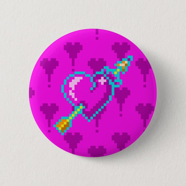 Chapa Redonda De 5 Cm Neon Heart (Anverso)