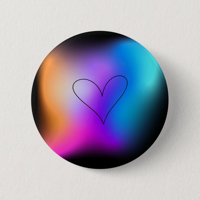 Chapa Redonda De 5 Cm Neon Heart (Anverso)