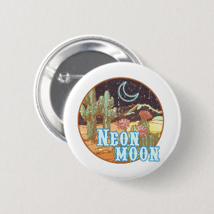 Chapa Redonda De 5 Cm Neon Moon Retro Western