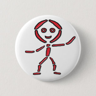 Chapa Redonda De 5 Cm Neon Stickman