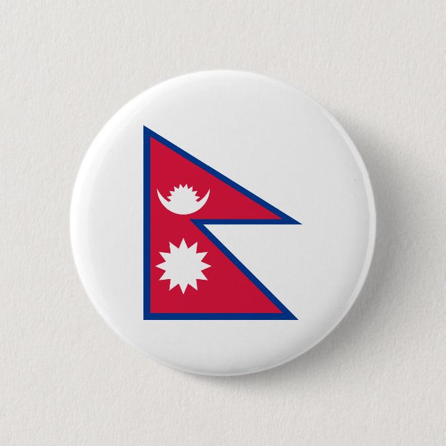 Chapa Redonda De 5 Cm Nepal: Bandera nepalí (Anverso)