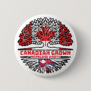 Chapa Redonda De 5 Cm Nepal Nepal Nepal bandera de raíces de árbol canad