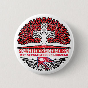 Chapa Redonda De 5 Cm Nepal Nepalí Suiza Suizo Árbol Raíz