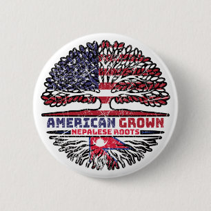 Chapa Redonda De 5 Cm Nepalés Nepal Estados Unidos Estados Unidos Árbol 