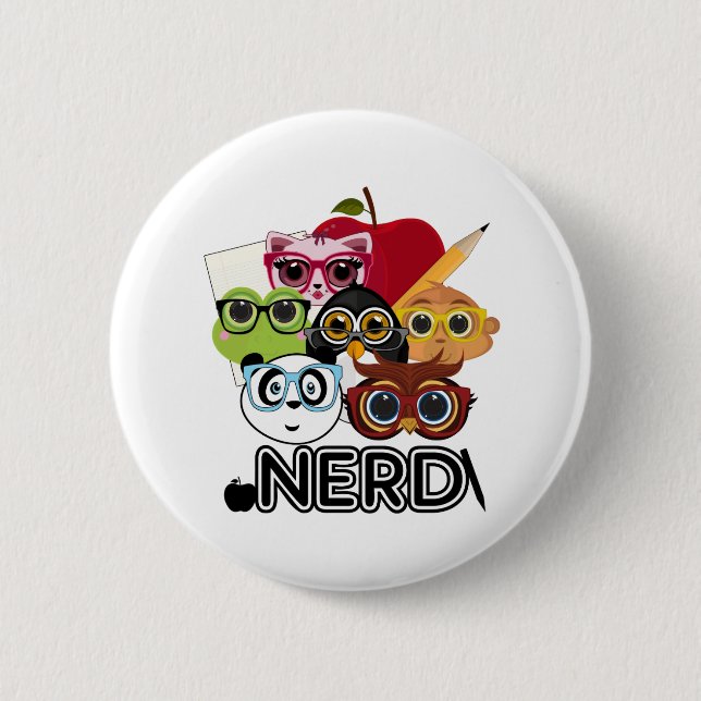 Chapa Redonda De 5 Cm Nerd (Anverso)