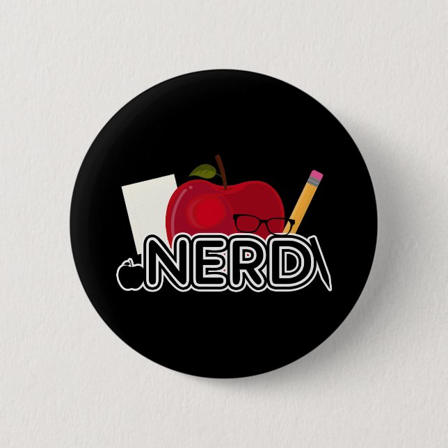 Chapa Redonda De 5 Cm Nerd (Anverso)