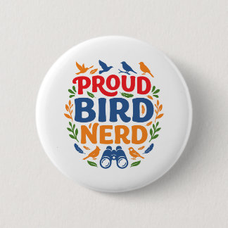 CHAPA REDONDA DE 5 CM NERD DE PÁJAROS ORGULLOSO