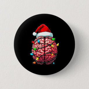 Chapa Redonda De 5 Cm Neuro Enfermera Navideña Gorro Santa Neurología Pr