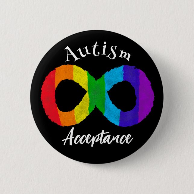 Chapa Redonda De 5 Cm Neurodiversidad Autismo aceptación Arcoiris (Anverso)