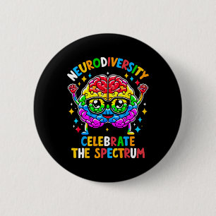 Chapa Redonda De 5 Cm Neurodiversidad Autismo cerebral Conciencia