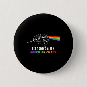 Chapa Redonda De 5 Cm Neurodiversidad Autismo Espectro Cerebro Asd Adhd