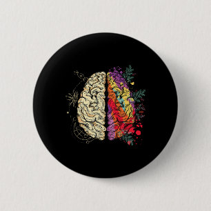 Chapa Redonda De 5 Cm Neurodiversidad Cerebro Salud Mental Autismo Aware