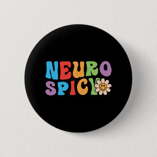 Chapa Redonda De 5 Cm Neurospicacia Groovy - Autismo De Adhd Neurodiverg