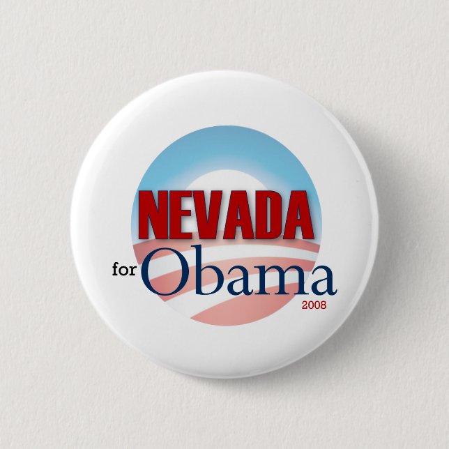 Chapa Redonda De 5 Cm NEVADA para Obama (Anverso)