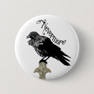 Chapa Redonda De 5 Cm Nevermore Raven