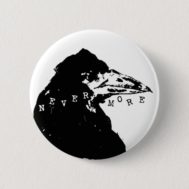 Chapa Redonda De 5 Cm Nevermore Raven de Edgar Allan Poe (Anverso)