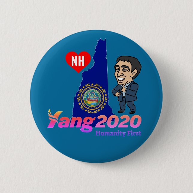 Chapa Redonda De 5 Cm New Hampshire ama a Yang (Anverso)