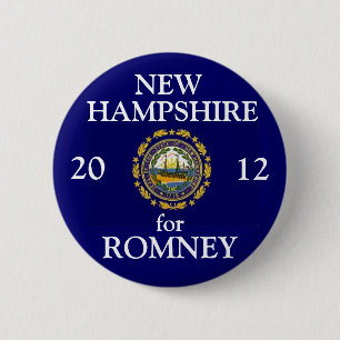 Chapa Redonda De 5 Cm New Hampshire para Romney 2012