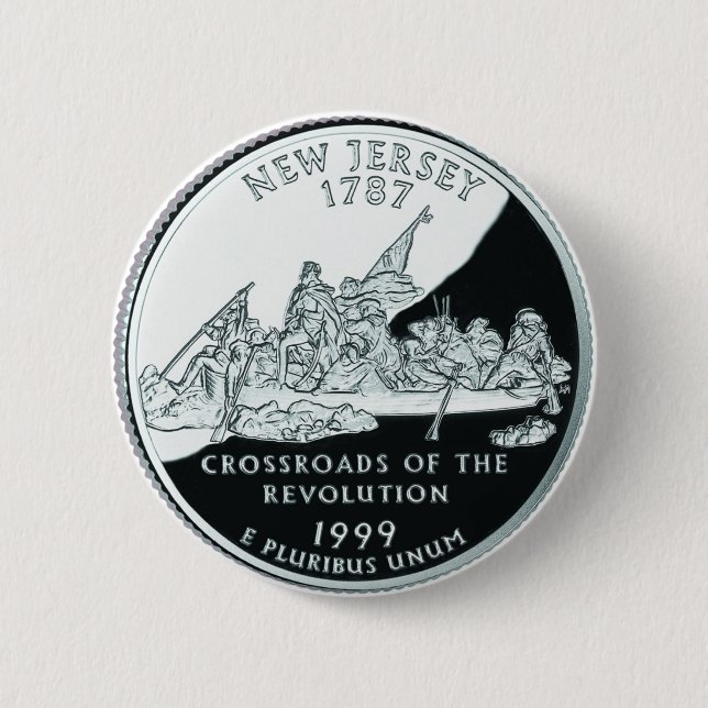 Chapa Redonda De 5 Cm New Jersey (Anverso)