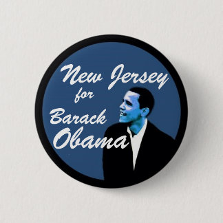Chapa Redonda De 5 Cm New Jersey para Barack Obama