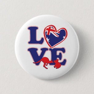 Chapa Redonda De 5 Cm NEW-Love-From-Australia-Heart-and-Animals