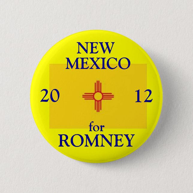 Chapa Redonda De 5 Cm New México para Romney 2012 (Anverso)