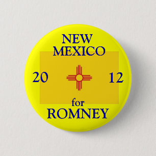 Chapa Redonda De 5 Cm New México para Romney 2012