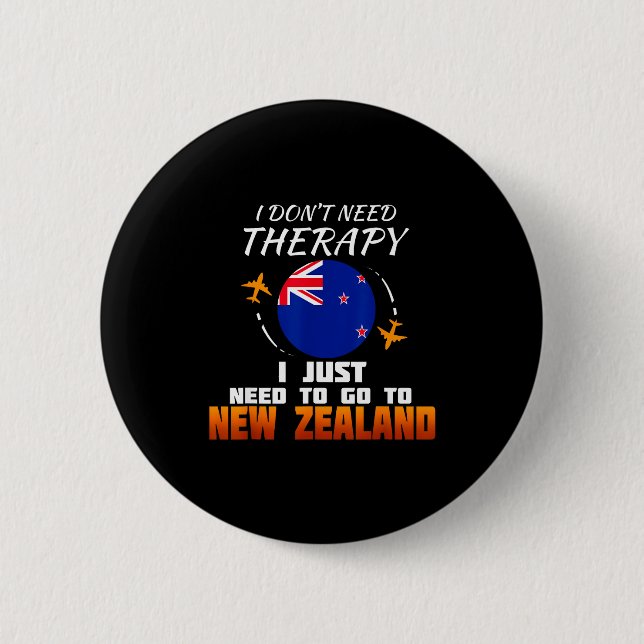 Chapa Redonda De 5 Cm New Zealand Flag I Vacation I Funny New Zealand  (Anverso)