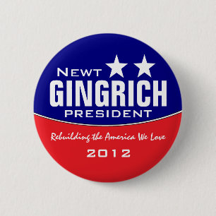 Chapa Redonda De 5 Cm Newt Gingich