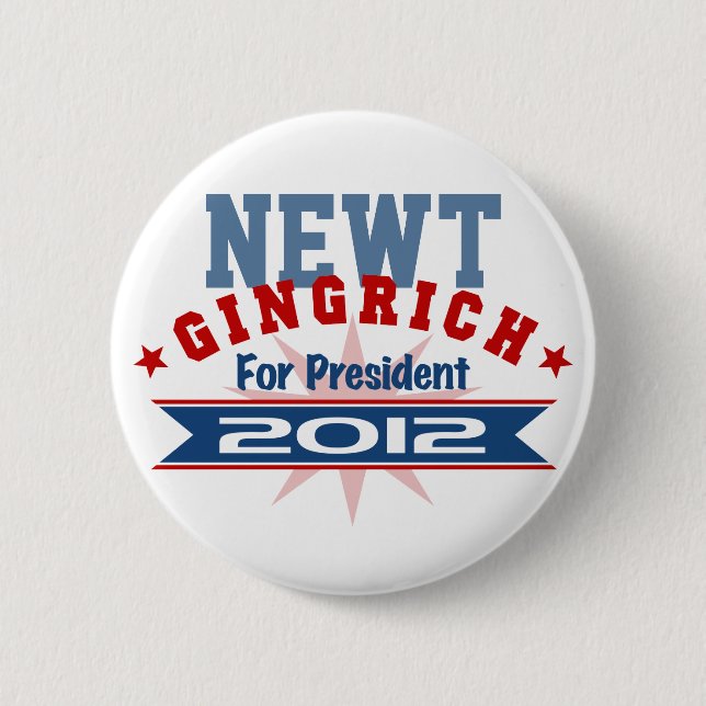 Chapa Redonda De 5 Cm Newt Gingrich 2012 (Anverso)