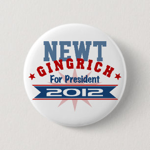 Chapa Redonda De 5 Cm Newt Gingrich 2012