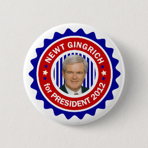 Chapa Redonda De 5 Cm Newt Gingrich para el presidente de Estados Unidos