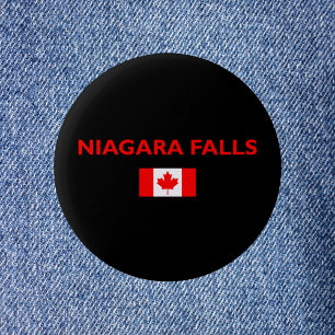 Chapa Redonda De 5 Cm Niagara cae Canadá Bandera Canadiense Color oscuro