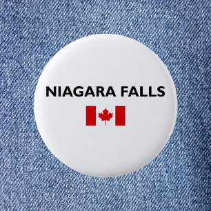 Chapa Redonda De 5 Cm Niagara cae Canadá Bandera de color claro