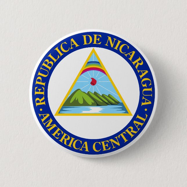 Chapa Redonda De 5 Cm NICARAGUA - bandera/emblema/escudo de (Anverso)