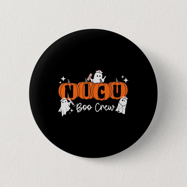 Chapa Redonda De 5 Cm Nicu Boo Crew Ghost Calabaza Costume de enfermera  (Anverso)