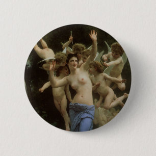 Chapa Redonda De 5 Cm Nido de Wasp por William Adolphe Bouguereau