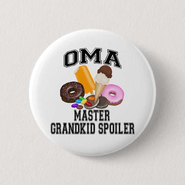 Chapa Redonda De 5 Cm Nieta Spoiler Oma (Anverso)