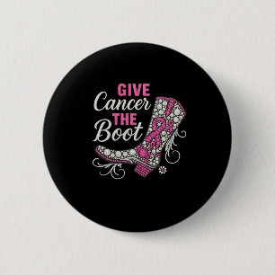 Chapa Redonda De 5 Cm Niña con cáncer de mama Texas Southern Give Cancer