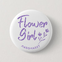 Niña de flor novia ducha de pata violeta