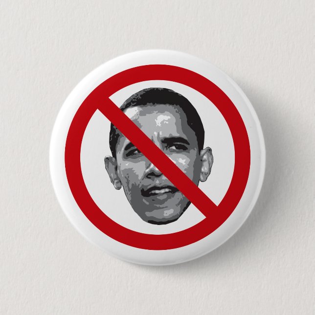 Chapa Redonda De 5 Cm Ningún Obama (Anverso)