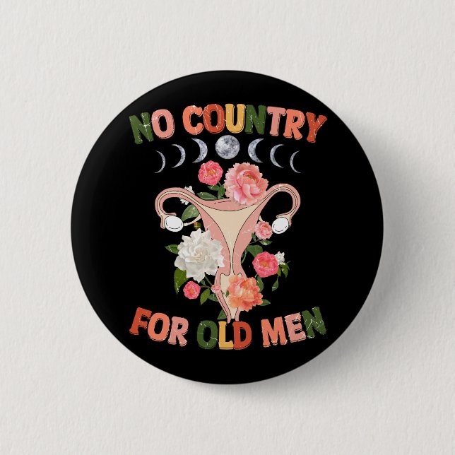 Chapa Redonda De 5 Cm Ningún País Para El Hombre Mayor (Anverso)