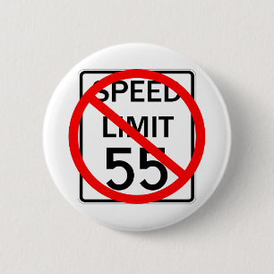Chapa Redonda De 5 Cm Ningún Rótulo del límite de velocidad de 55 mph