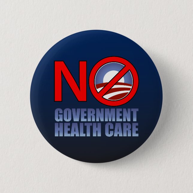 Chapa Redonda De 5 Cm Ninguna atención sanitaria del gobierno (Anverso)