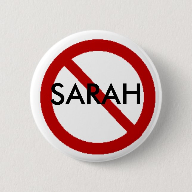 Chapa Redonda De 5 Cm Ninguna Sarah (Anverso)