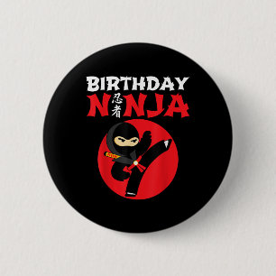 Chapa Redonda De 5 Cm Ninja de Cumpleaños - Fiesta de Cumpleaños Ninja p