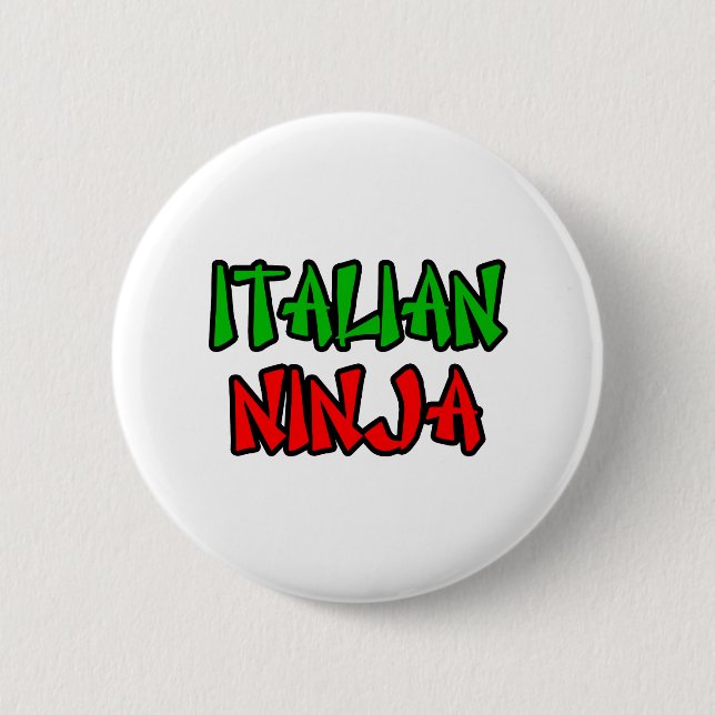 Chapa Redonda De 5 Cm Ninja de Italia (Anverso)