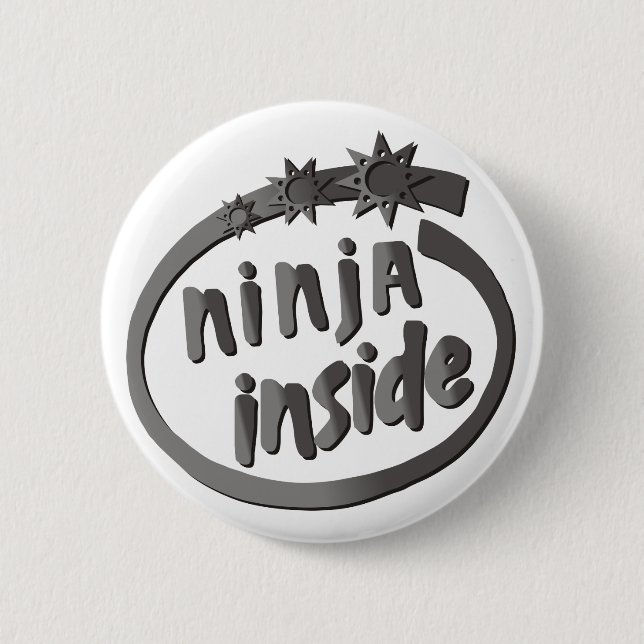 Chapa Redonda De 5 Cm ¡Ninja dentro! (Anverso)
