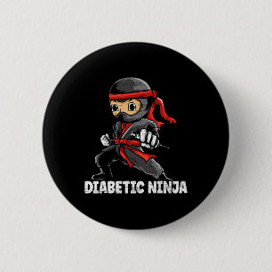 Chapa Redonda De 5 Cm Ninja Diabética Diabetes Awareness Mes T1d Tipo 1