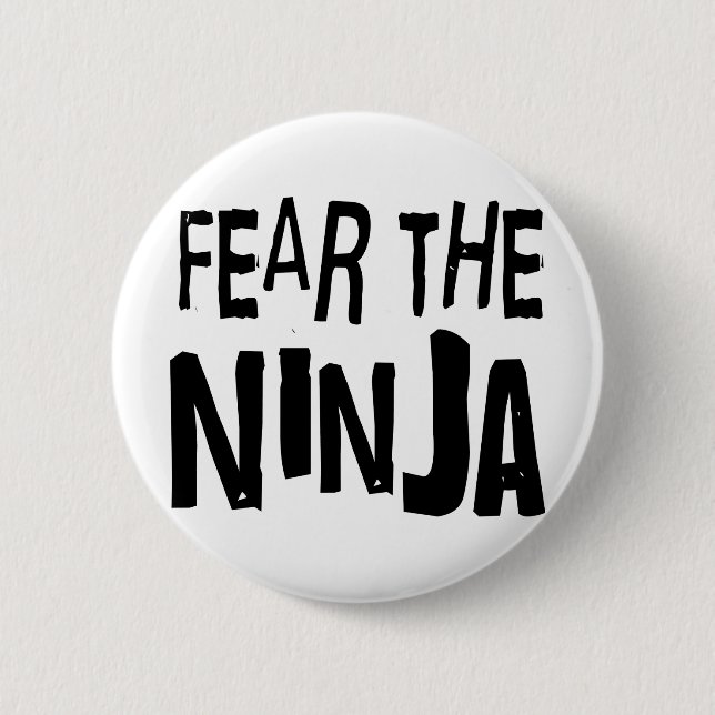 Chapa Redonda De 5 Cm Ninja divertido (Anverso)